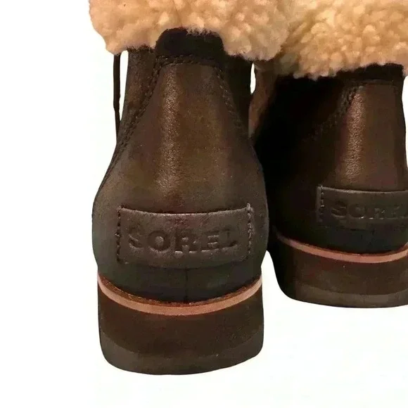 Sorel Women's Harlow Cozy Lace Up Booties Black Gray 7.5 hiking leather winter - Picture 7 of 14